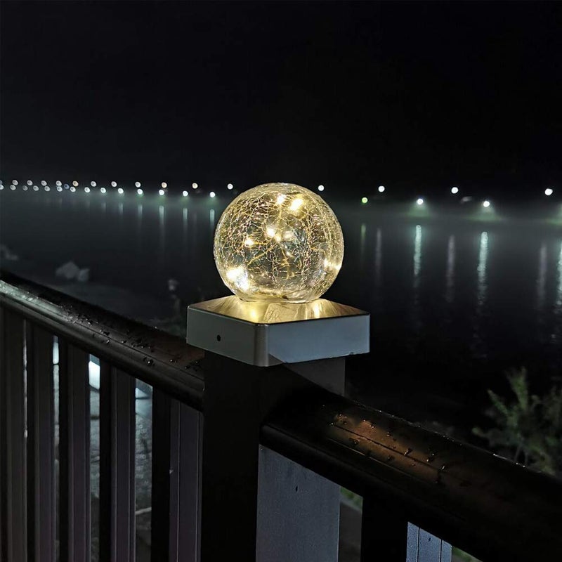 SUNNYPARK 2PK Solar Post Cap Lights -Waterproof Outdoor Cap Lights for Deck, Fence, Patio, LED Garden Decorative Lights for Wooden or Vinyl Posts - Warm White - Image 5